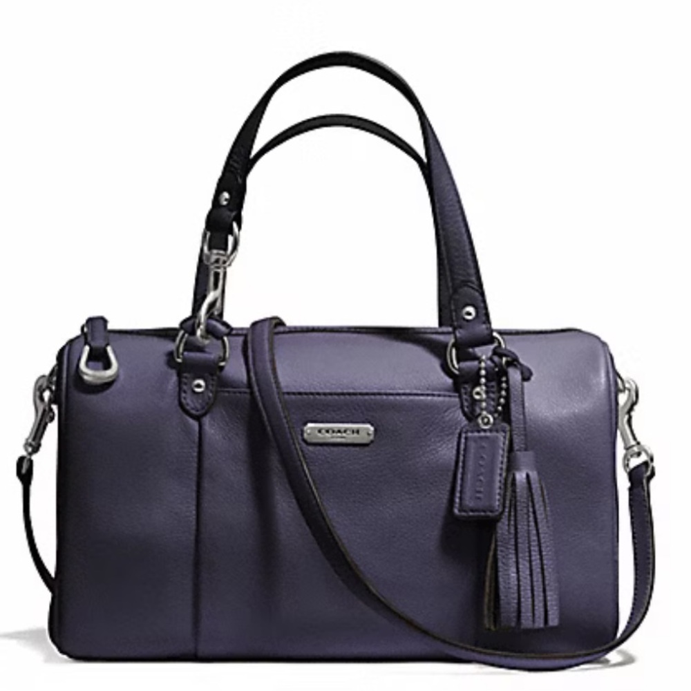 Coach Purple Leather Satchel with Tassel